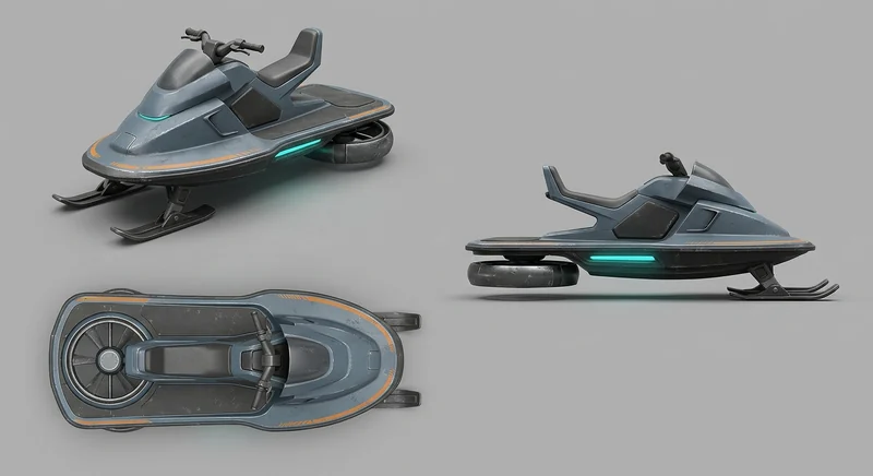 DUSTFIN hover skimmer from the side, front and top