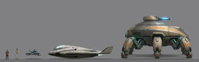 SKYRAY, DUSTFIN and TERRA-WALKER lined up to scale