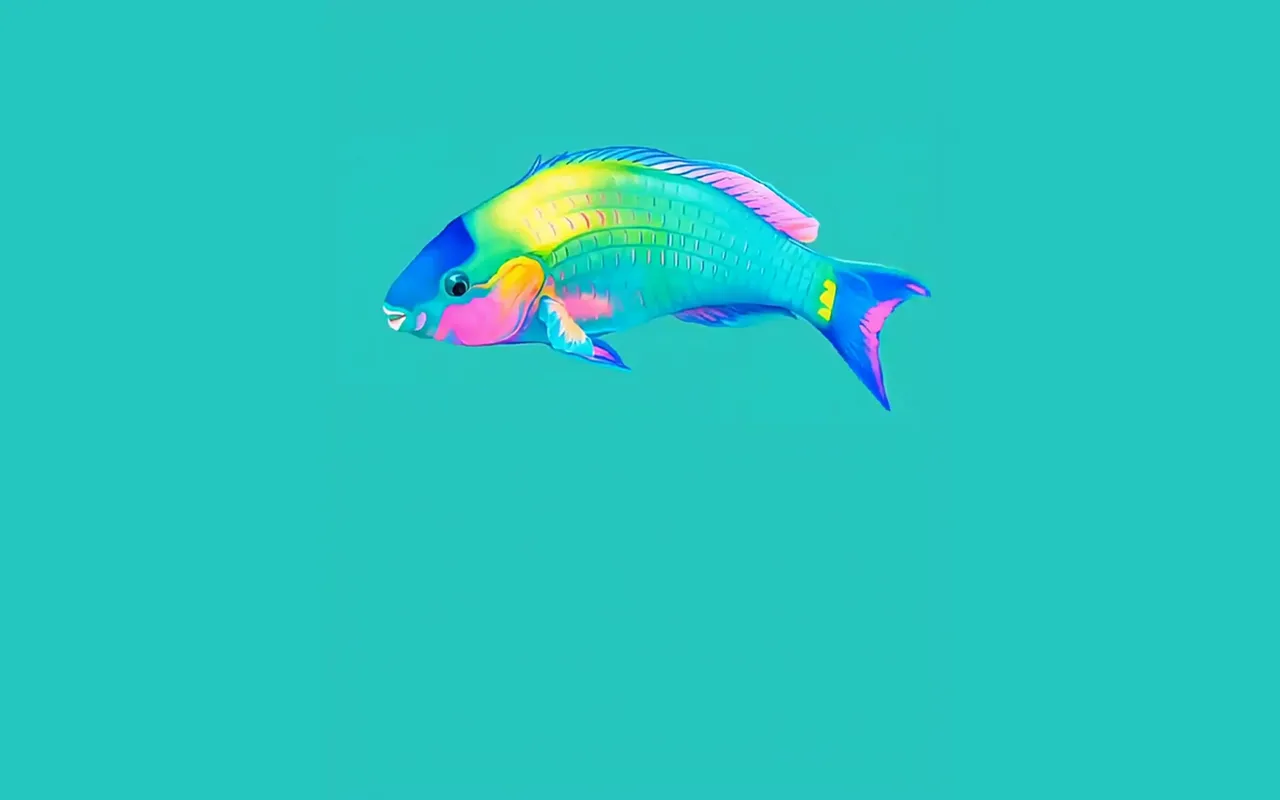 Parrotfish, the animated painting by Janine Every