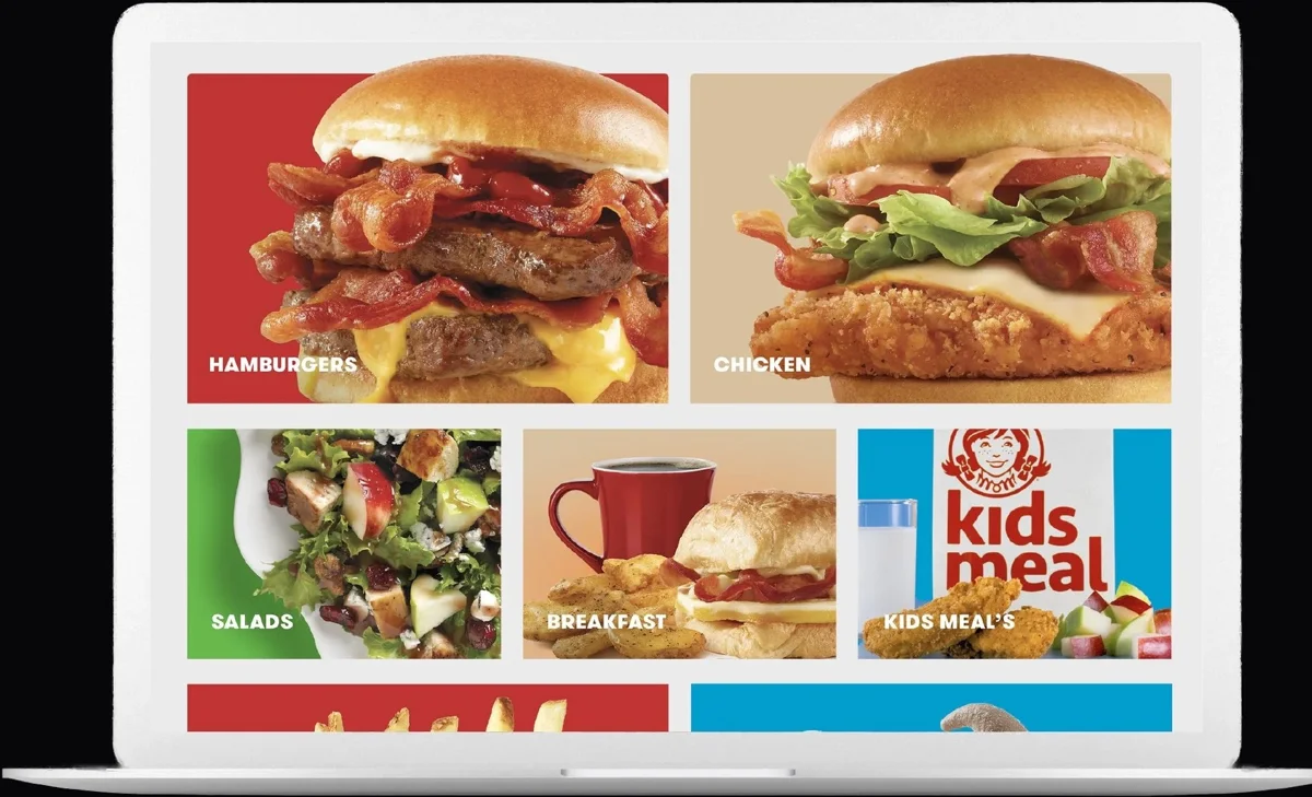 Wendy's website on a laptop